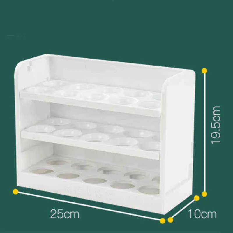 Household Flip Egg Box Refrigerator Storage Kitchen Rack Tool for Food Keep Fresh 211112