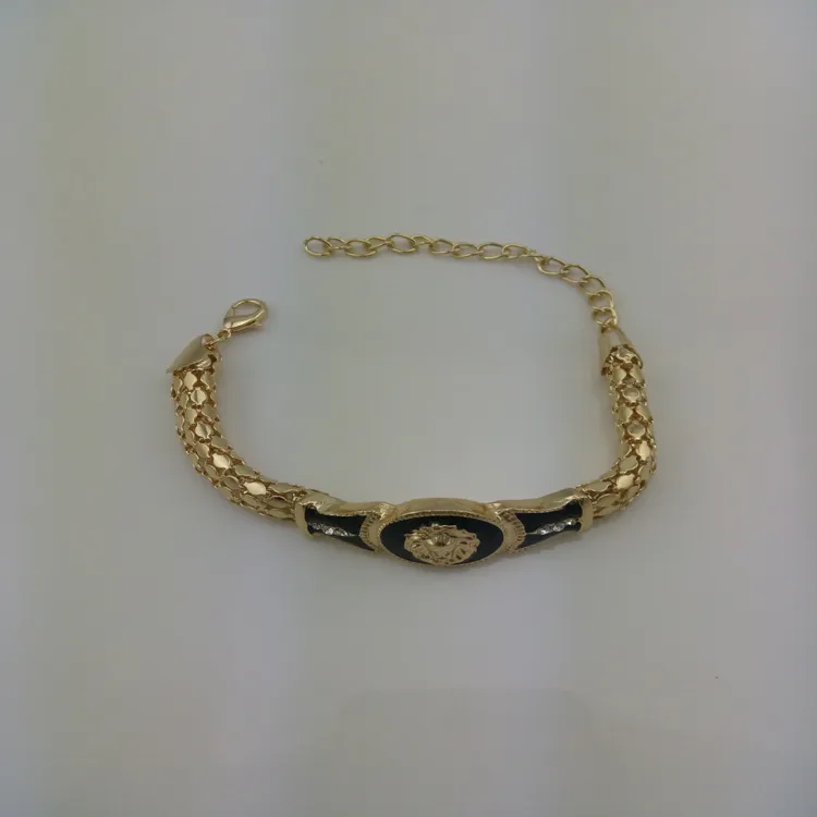 Hip Hop Gold Silver Link Chain Bracelets Male Rock Bangles for Men Bulgaria Jewelry Chunky Lion Head Bracelet286H