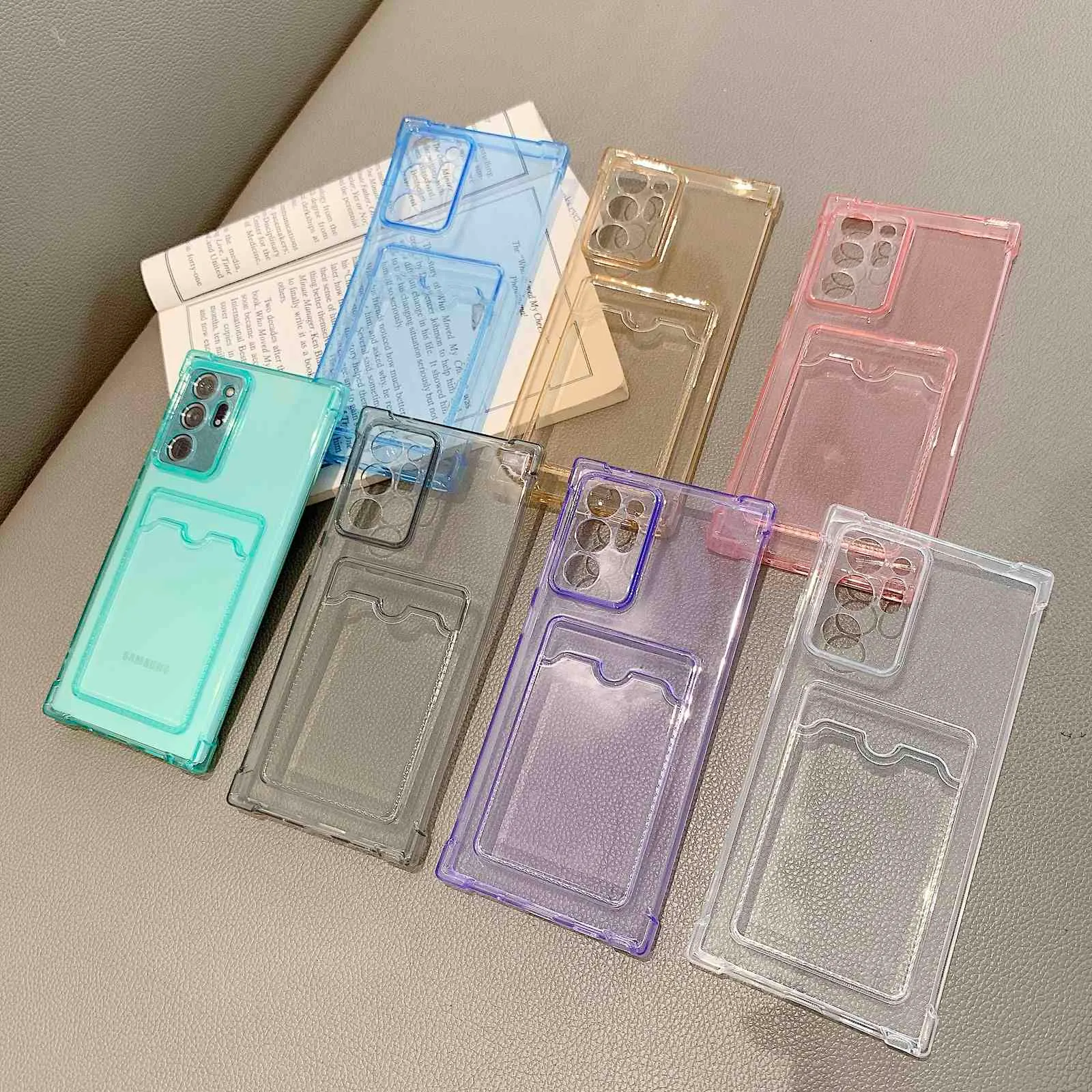 Étui portefeuille avec porte-cartes, étui Transparent pour Samsung Galaxy A32 5G A52 A12 A02 A72 A42 Note 20 S21 Ultra S20 FE S10 Plus