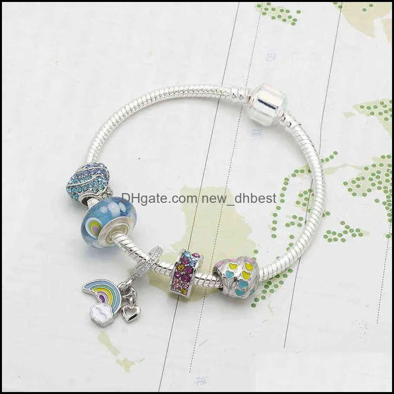 Mingshang 5design New Girls Charm Bracele Butterfly and Love Bracelet Femme Jewelry Gifts for Women