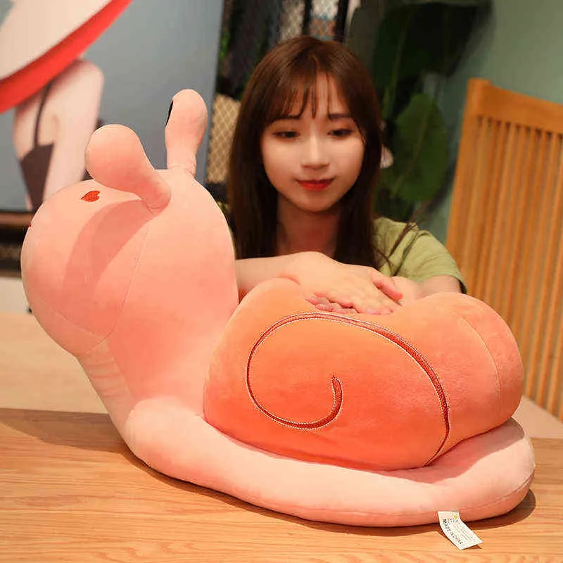 20-60cm Cartoon Snails Plush Toys Lovely Animal Pillow Stuffed Soft Kawaii Snail Dolls Sofa Cushion Cute Birthday Gift for Girls Y211119