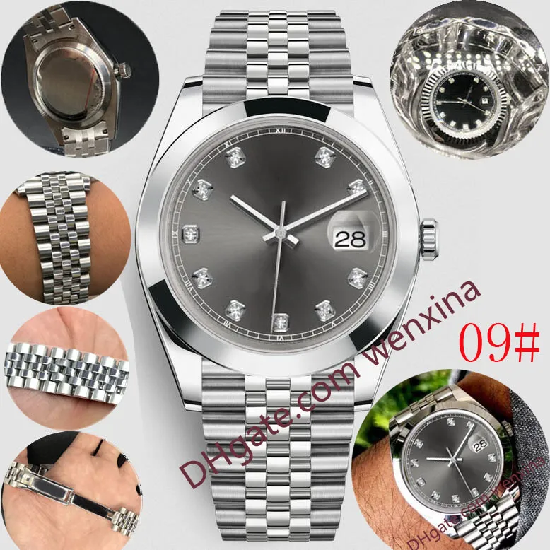 20 Colour Quality Watch Diamond Watch Brown och Black Diamond Smooth Edges Frame Montre de Luxe 2813 Automatisk 41mm vattentät mens324r