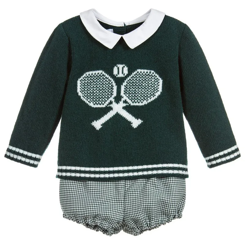 Baby Boys Boutique Spanish Vêtements Enfants Enfants Pullages courts à manches longues Pantalons courts Toddler Automne Vêtements d'hiver 2103092997199