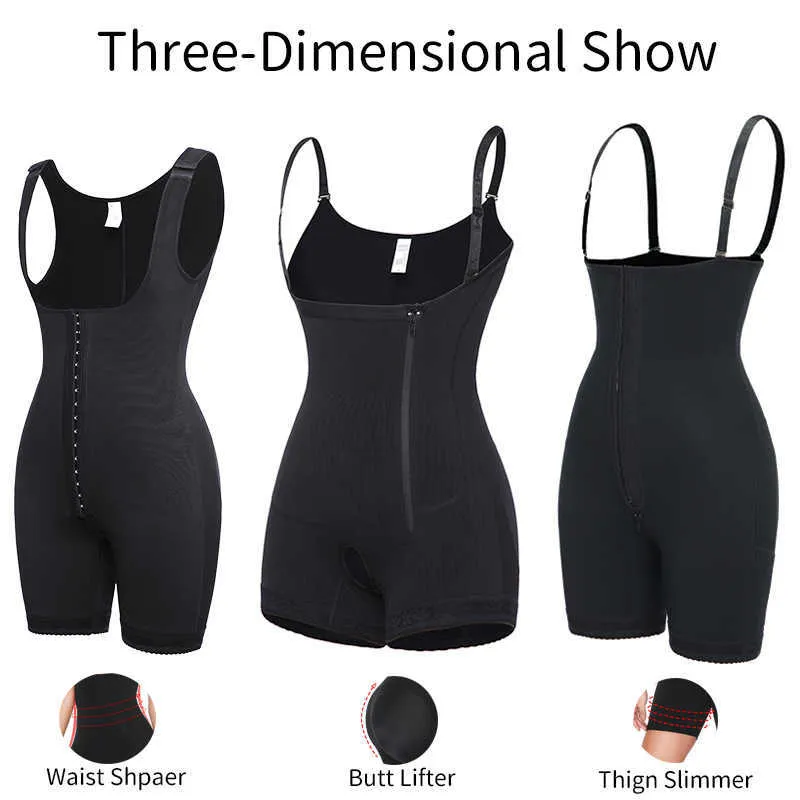 Dames Naadloze Firm Tummy Control Powernet Shapewear Pak Slimming Underbust Black Full Body Shapers