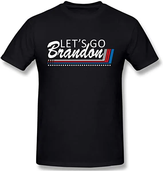 Lets Go Brandon Letter Black Tshirt American Flag Printing Casual Shortsleeved Tshirt Sports Tshirt Mężczyźni i kobiety mogą nosić 6406409