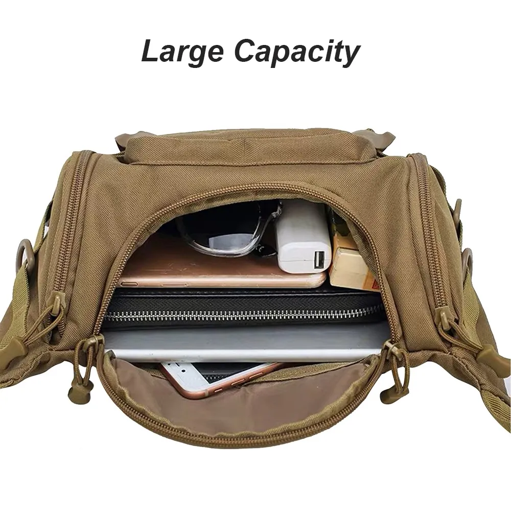 Tactical Waist Pack Fanny Bag Crossbody Shoulder Messenger Pack Outdoor Hunting Vandring Multifunktionell Storage Bag