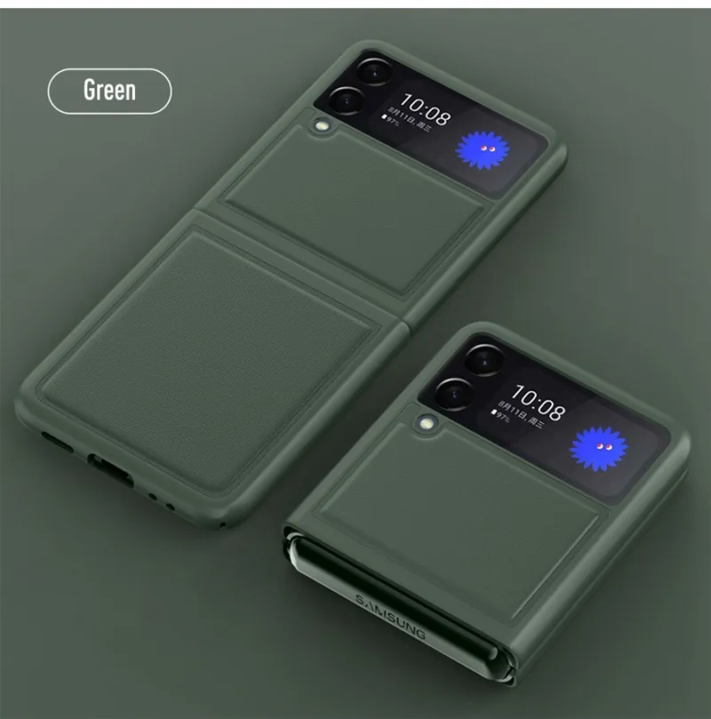Echte Latehr Phone Cases voor Samsung Galaxy Z Flip3 5G Cover voor Samsung Z Flip 3 Skin Cow Hide Shell