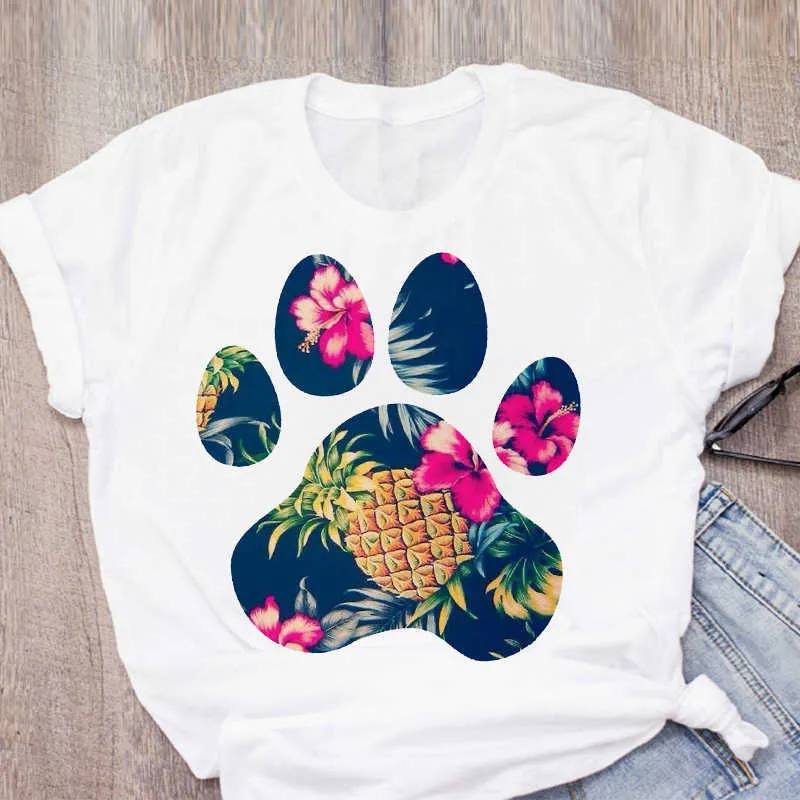 Kadınlar Grafik Karpuz Ananas Baskılı Meyve Kısa Kollu Yaz Bayan Tops T-shirt Gömlek Bayan Giyim Tee Kadın T Gömlek X0527