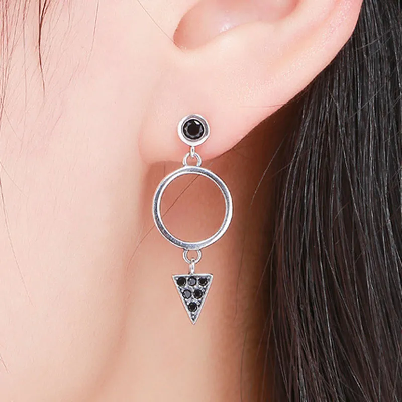 925 Sterling Silver Pendientes rond Coeur en forme de boucles d'oreilles pour femmes Fit Charms originaux DIY Fine Bijoux Cadeau