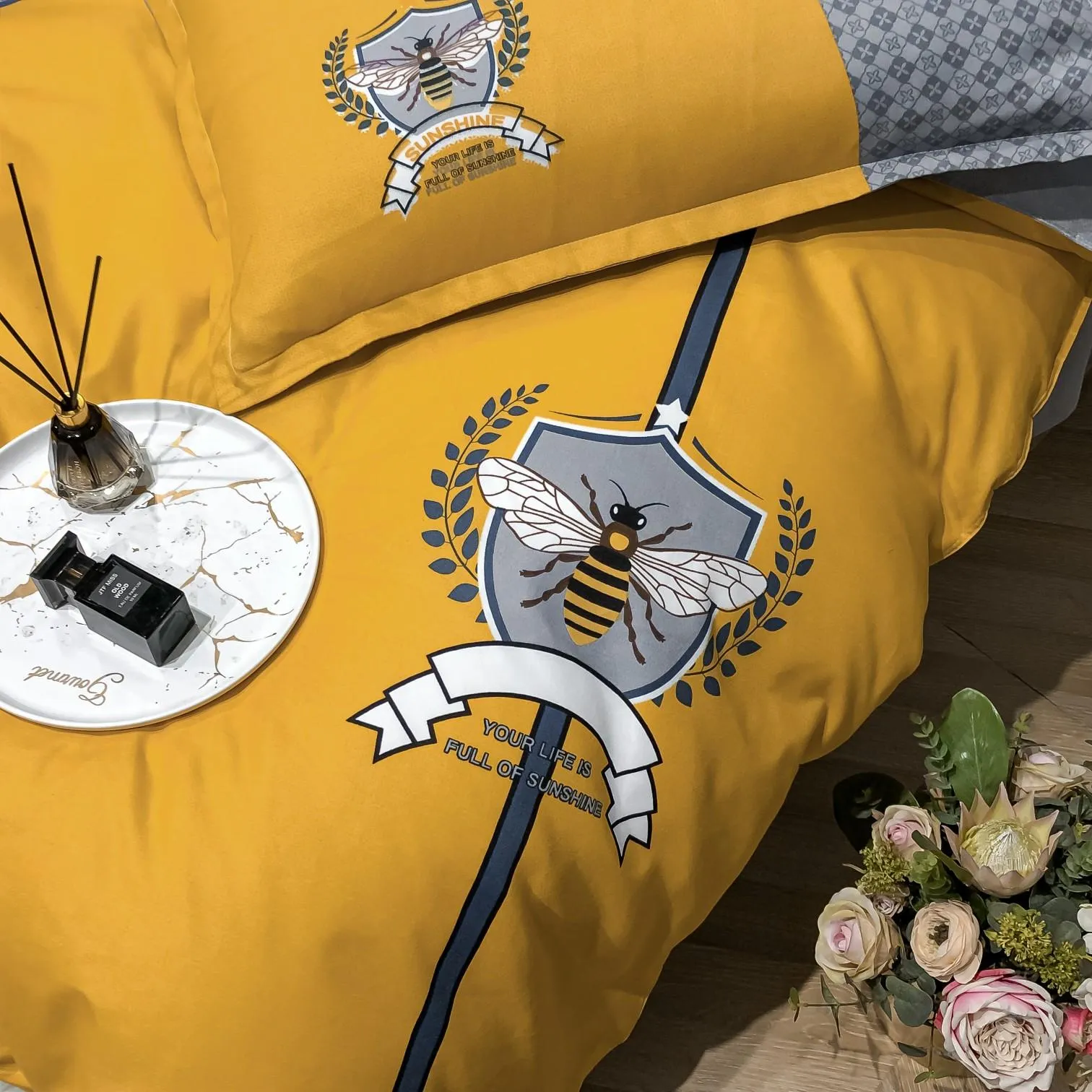 Moderne Designer -Bettwäsche -Sets Cover Mode hochwertige Baumwolle Queen Size Xury Bettlaken Bettdecke 7872168