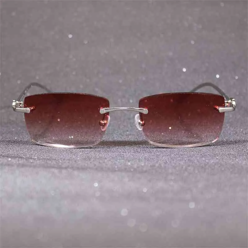 70 Off Online Store Rimless Solglasögon för män och kvinnor Lyxglasögon med Panther Decoration Classic Trendy Eyewe6249166