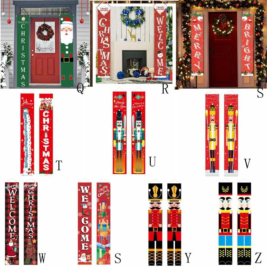 25 Style Christmas Couplets Merry Banner Door Hanging Banner Porch Sign Flags Decorations Curtain Xmas Couplet