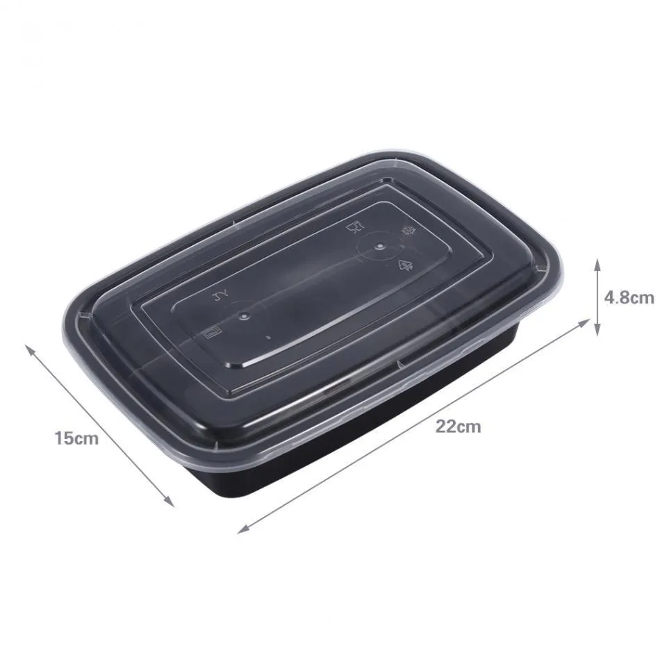 1000 ml klasy spożywczej PP Plastikowe posiłek Prep Prefer Lunch Box z przedziałami do przechowywania mikrofalowania S Y200429