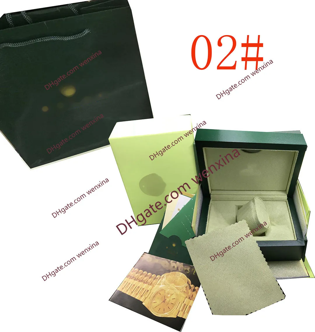 3 Styles En Yeni Kaliteli Koyu Yeşil Orijinal Woody Watch Box Kağıtları İzler Kutu Kağıtları Hediye2337