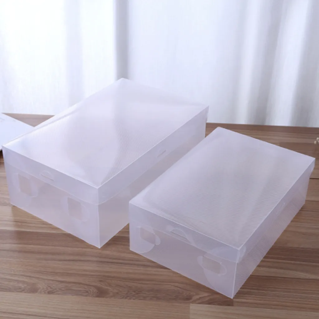 set épaissie flip chaussures tiroir transparent cas boîtes en plastique empilable organisateur de stockage Y200628