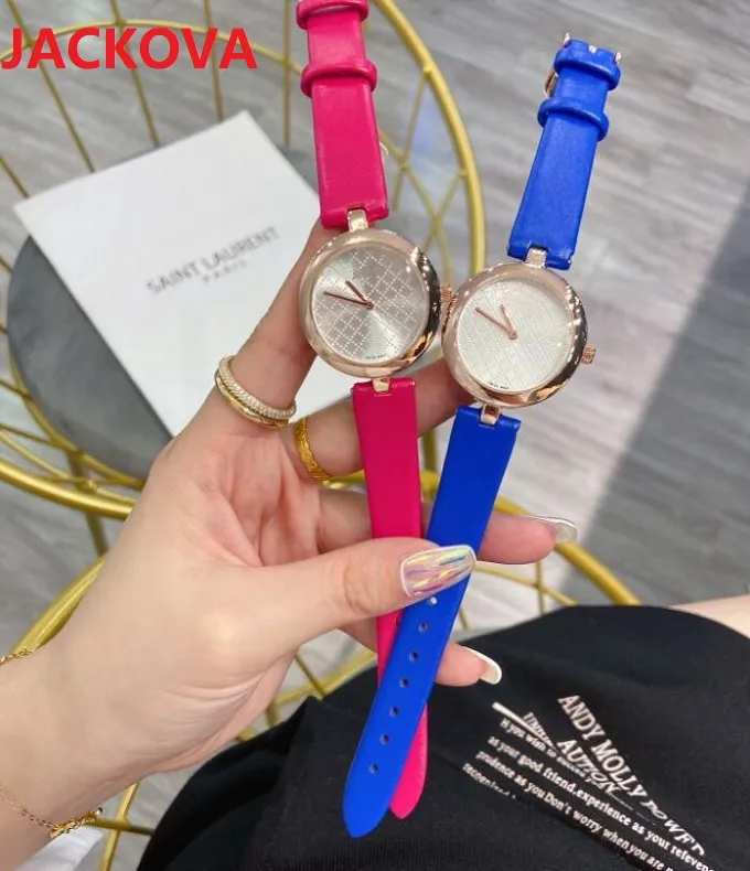 TOP Fashion Luxury Women red pink white leather Watch nice designer Stainless Steel Case Lady Watch High Quality Quartz Clock184d