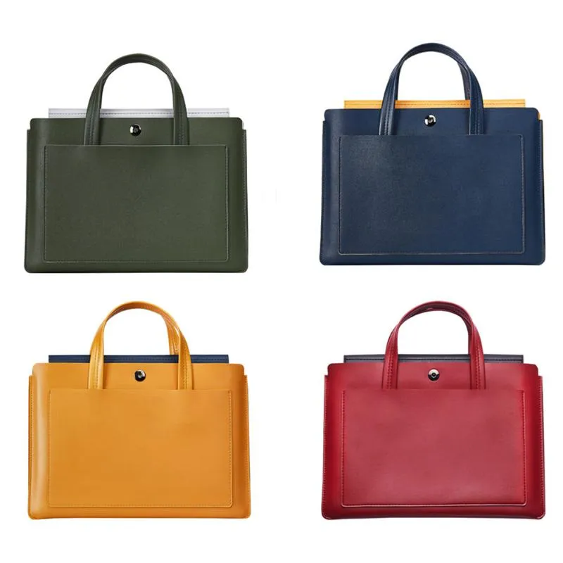 Briefcases 15 6 Inch Macbook Laptop Bags Luxury Handbags Women Designer Document Bag Briefcase Fashion PU Leather276E