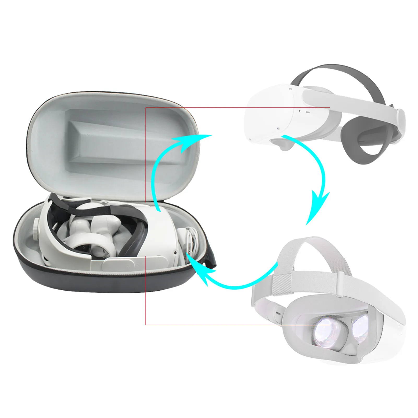 Sac de rangement portable accessoires VR pour Oculus Quest 2 Vr casque mallette de voyage EVA boîte rigide pour OculusQuest 2 Handbag7827713