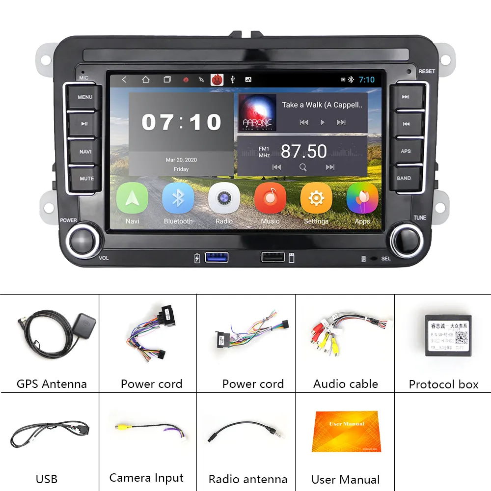 Leekooluu 2 Din Android 8.1 GPS CAR RADIO POUR VW // Golf / Polo / Tiguan / Passat / B7 / B6 / Seat / Leon / Skoda / Octavia Car Multimedia5087090