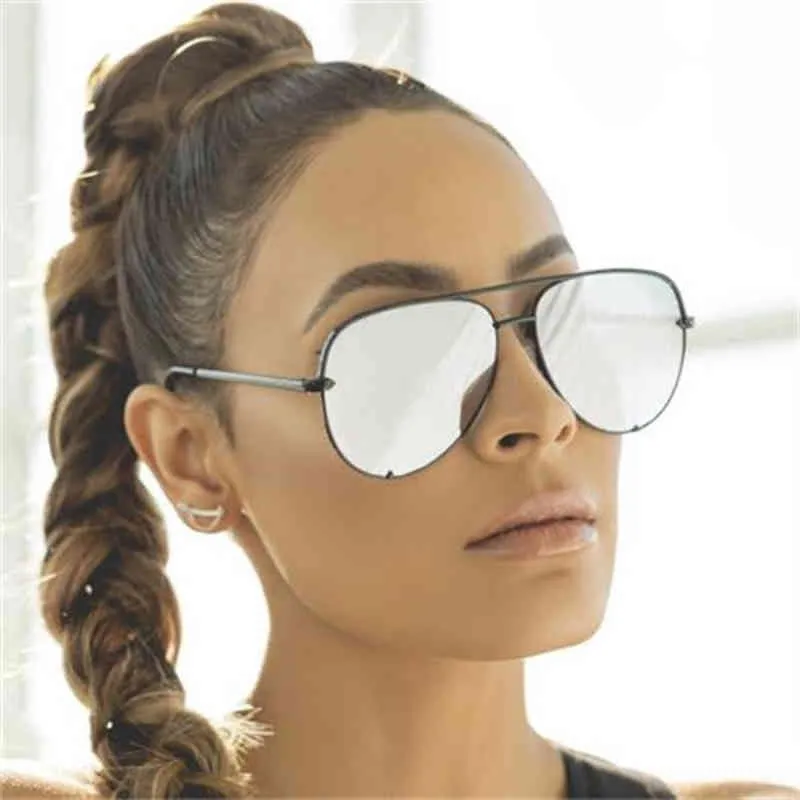 Pistol rosa solglasögon silver spegel metall solglasögon varumärkesdesigner pilot solglasögon kvinnor män nyanser topp mode glasögon lunett208t