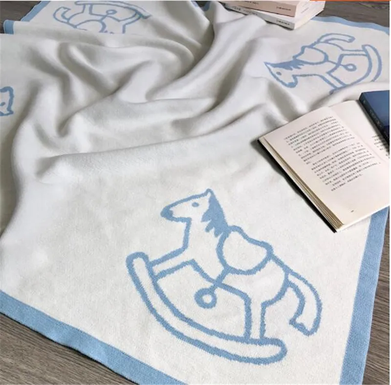 Роскошные дизайнерские одеяла с узором пони для новорожденных, высококачественное хлопковое платок, одеяло, размер 100 100 см Creativity Christ209S
