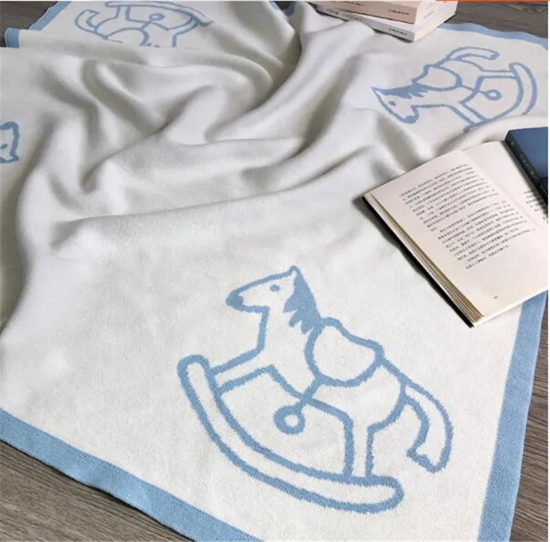 Coperte di design di lusso con motivo pony neonati, coperta in scialle di cotone di alta qualità, taglia 100/100 cm Creatività Christ287d