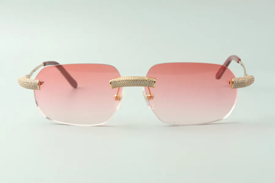 Óculos de sol Direct S 3524024 com teduras de metal de diamante pavimentadas micro-vidros de designer de designer 18-140 mm246d