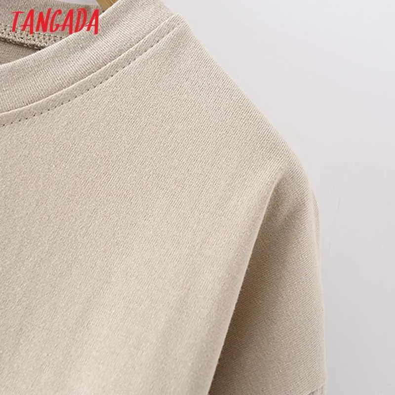 Tangada Frauen Po Print T-Shirt Kurzarm O Neck Tees Damen Casual T-Shirt Street Wear Top 2M134 210609
