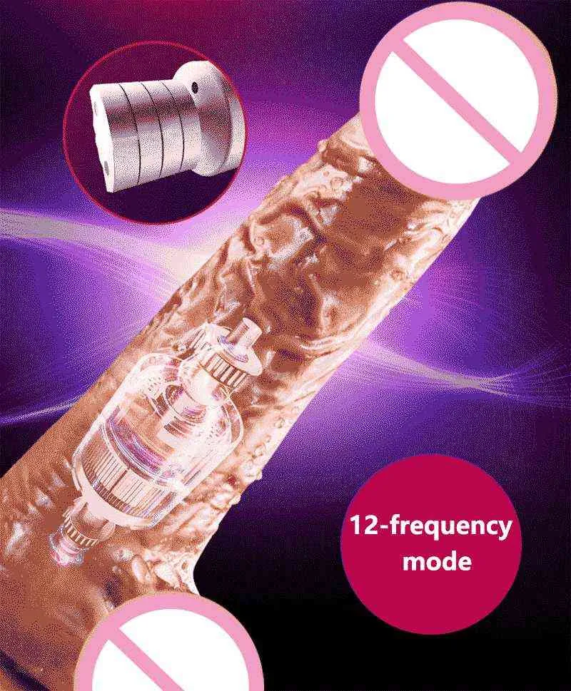 Nxy Vibradores Produtos sexuais Aquecimento Real Big Dildo Vibrador Para Mulheres Elétrica Vibração Pênis Ventosa Copa Brinquedos USB Carregamento 1220