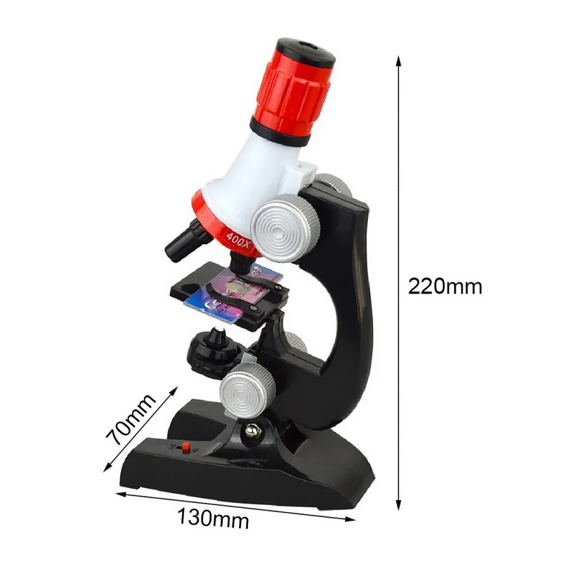 MicroScope Kit Lab LED 100x400x1200x Hemskola Utbildningsvetenskap Leksaker Hela gåva Raffinerad Biologisk för barn Child8641064