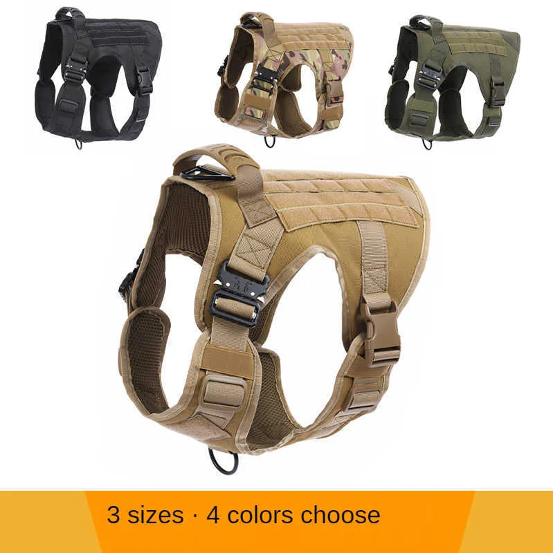 Harnais tactique militaire pour chien, harnais pour animaux de compagnie, gilet en Nylon, laisse élastique pour petits et grands chiens, accessoires K9 allemand 2107261n