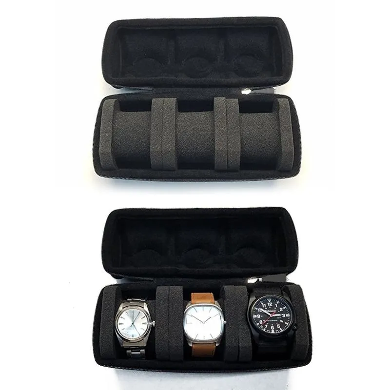 Scatole orologi Custodie 3/5 Slot Box Collector Travel Display Case Organizer Deposito gioielli orologi Cravatte Bracciale Collane Brooc276u