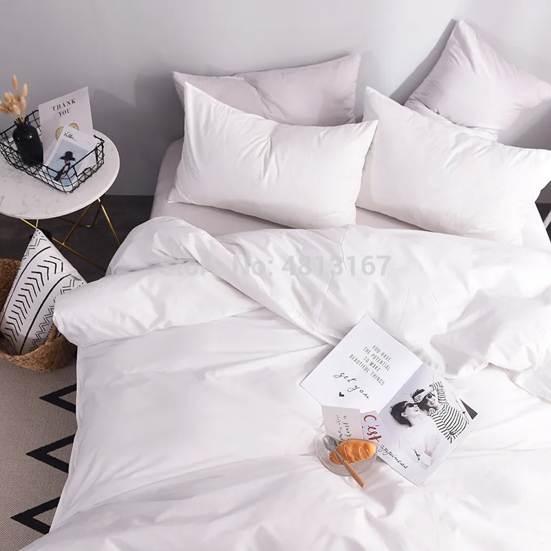 مصري القطن الفاخر لحاف غطاء السرير المعزي علبة سرير الملكة الملكة واحدة مزدوجة اللون الصلبة اللون الأبيض رمادي أحمر y200423