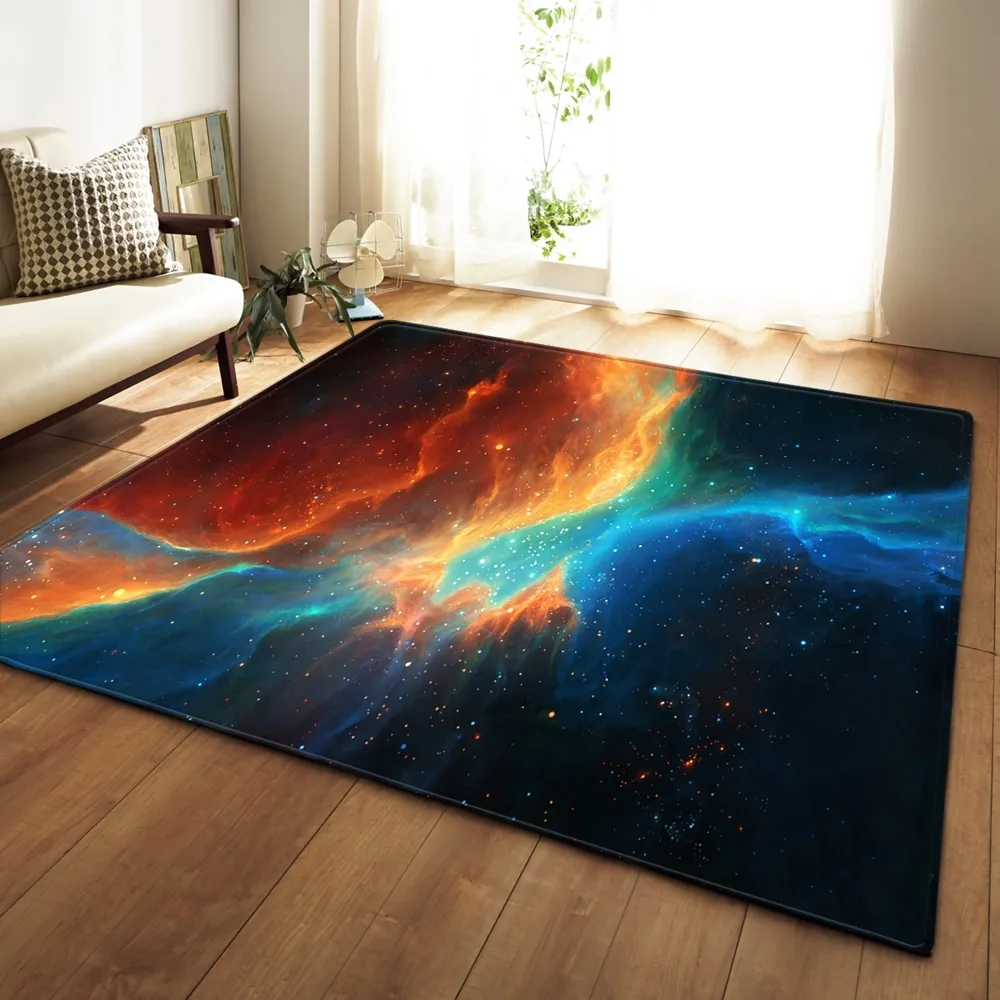 Cosmic Starry Sky Modèle 3D Salon Tapis Enfants Chambre Accueil Couloir Plancher Grands Tapis Enfants Chambre Tapis De Chevet Décoratif 210301