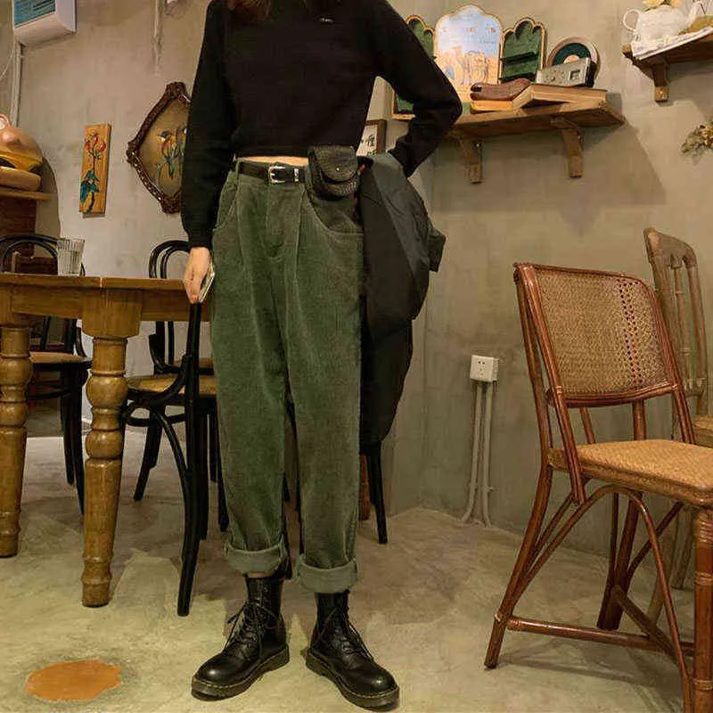 Lucyever Moda Alto Cintura Corda Calças Mulheres Vintage Oversize Grande Perna Calças Feminino Casual Solta Streetwear Pants Woman 211216