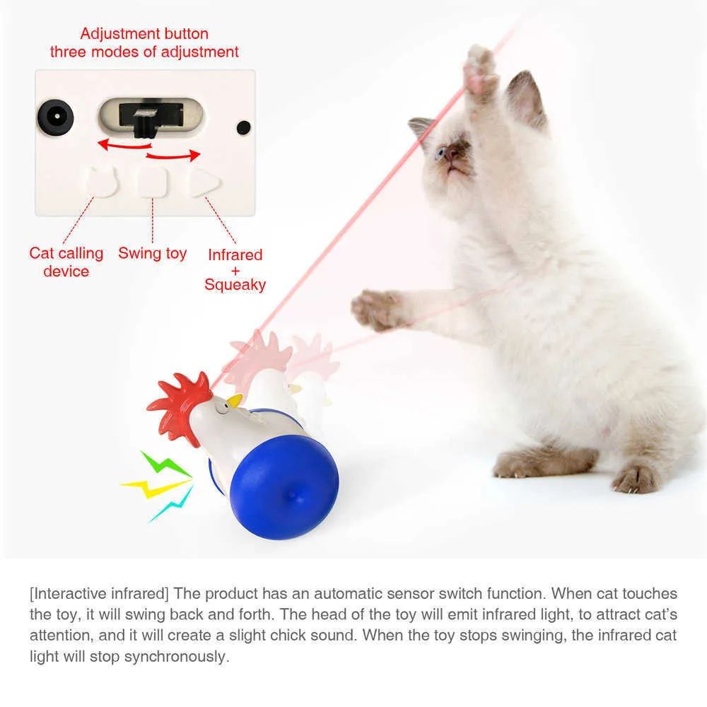 Cat Toys Electric Multi Function Sounding Tumbler Laser Tease Toys For Cat Automatic Induction Movement Super Attracting Kitten 210929