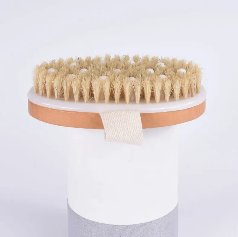 Escovas de escovação secas com cerdas naturais macias e rígidas esfoliando escova de esfrega para a celulite linfática melhorar sua circulação