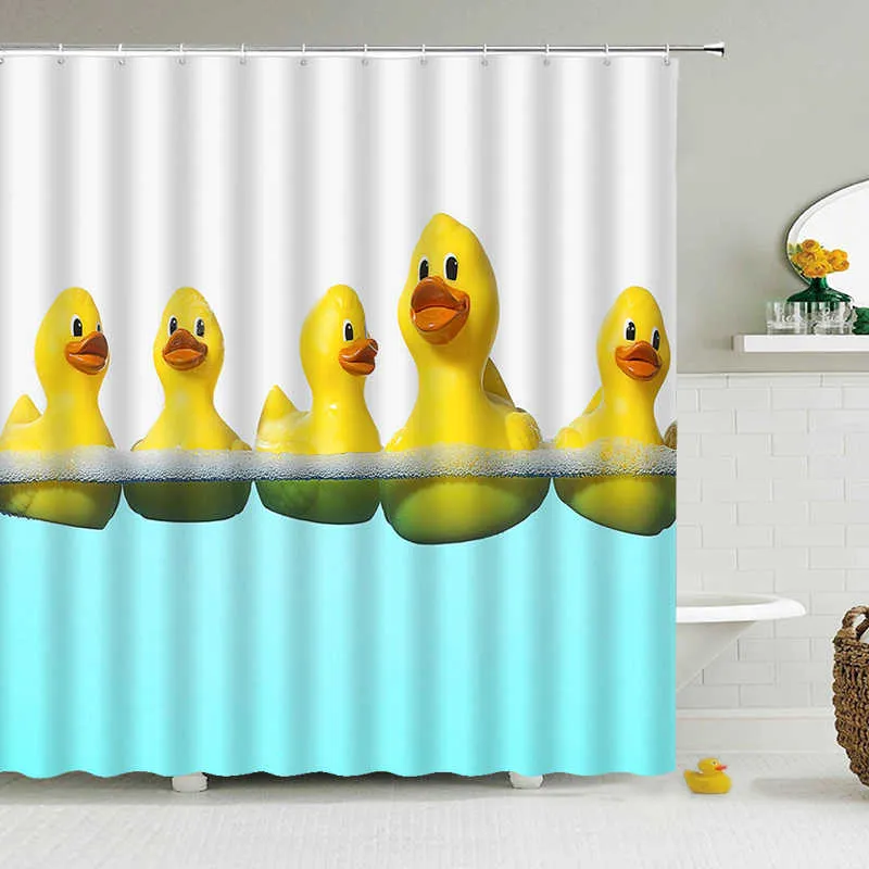 lovely owl Cartoon Shower Curtains Bathroom Waterproof Curtain Polyester Cute Child 3D Printing Home Bath screen Fabric 210915