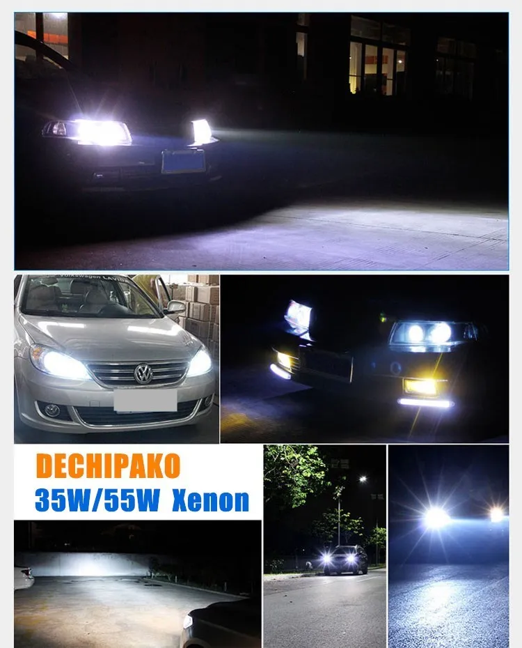 DC 35W 55W 12V żarówki samochodu Reflektor H1 H3 H7 H11 9005 9006 4300K ​​5000K 6000K 8000K HID Slim Ballast Xenon Headlamp Kit