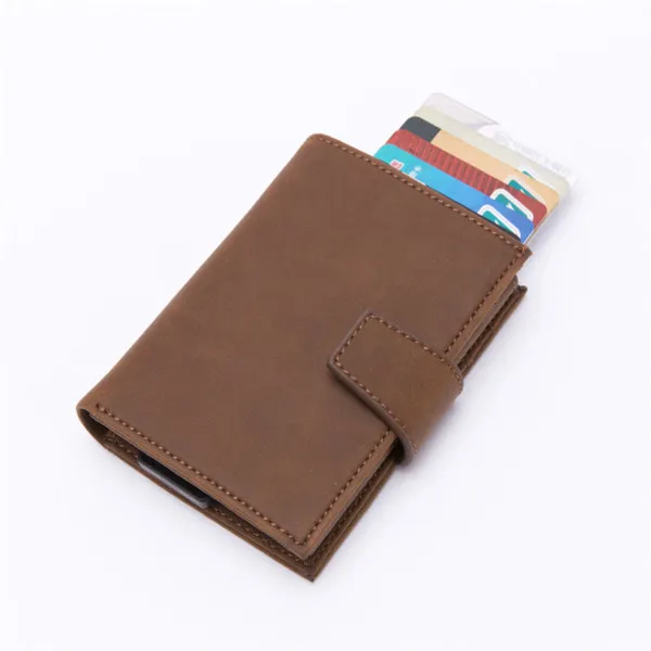 Herrens minimalistiska metall mode enkel låda blockeringshållare för kort plånböcker243s