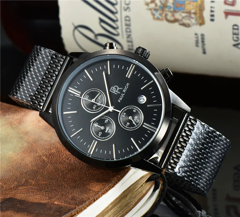 AAA luxury men's casual watch multi-function automatic quartz stainless steel ultra-thin mesh belt Swiss brand designer birth246Q