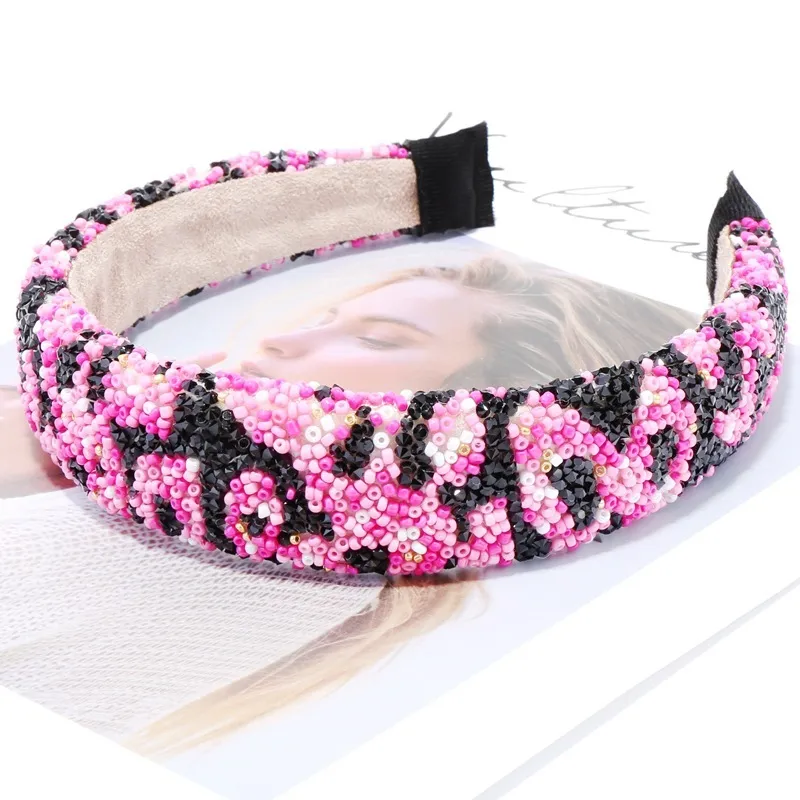 Unique espagnol coloré cristal perle bandeaux Original à la main léopard goujons pierre bandeaux femmes couronne tête cerceau accessoires