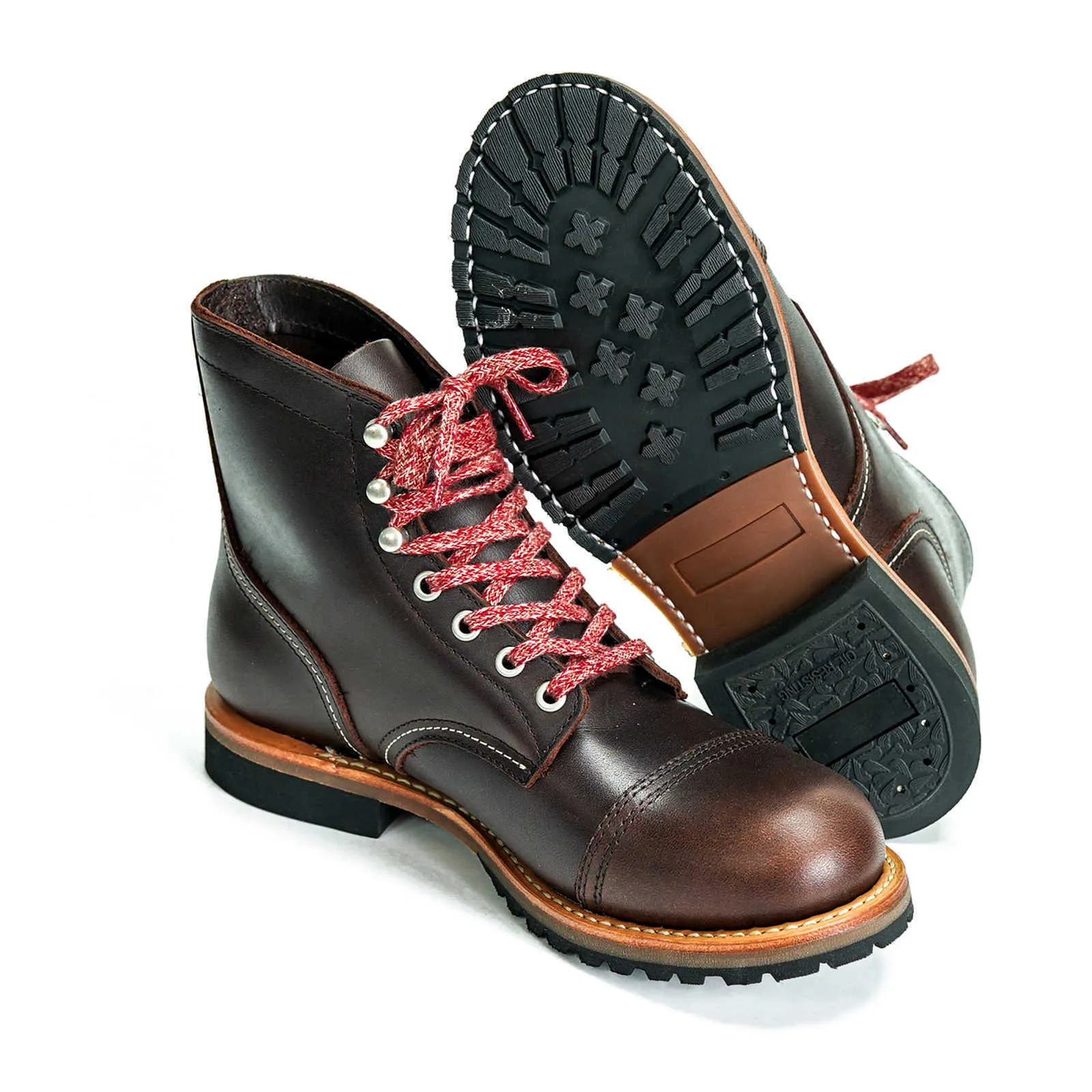 Goodyear men's welted genuine leather biker boots outlet