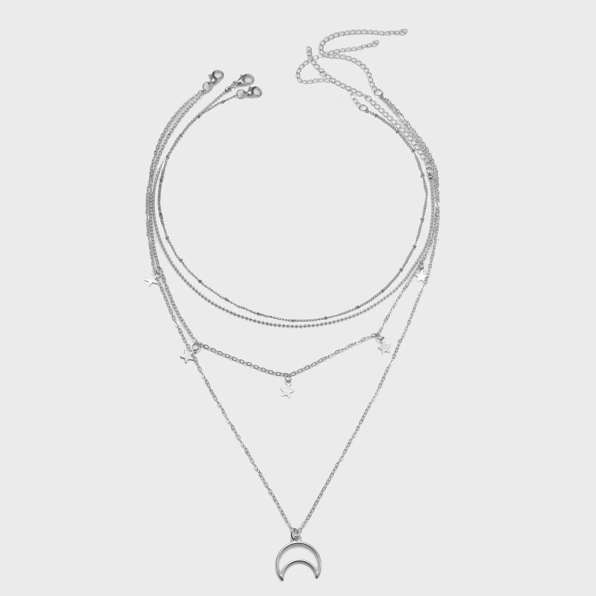 Smycken mode femspetsig stjärna tofs halsband halvmåne hänge halsband nackkedja kvinnlig