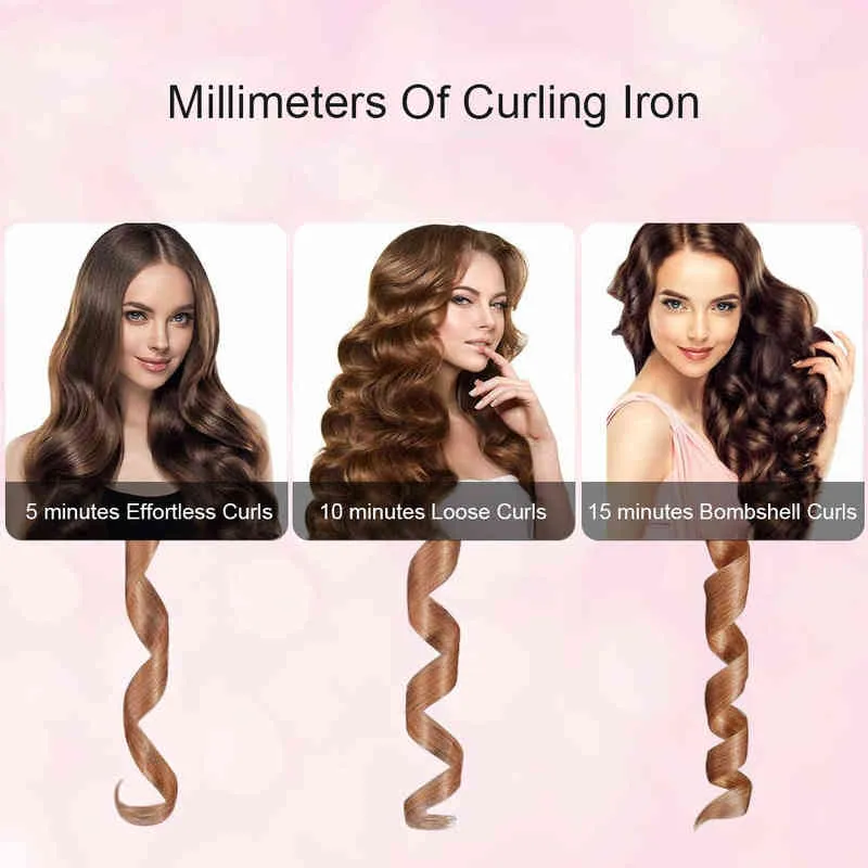 صناديق الشعر المتسابقين Amazefan Amazefan Curling Curling Iron Curls Turls Waves Curly Curly Magic Curler Curler Professional Curler Tools T220916