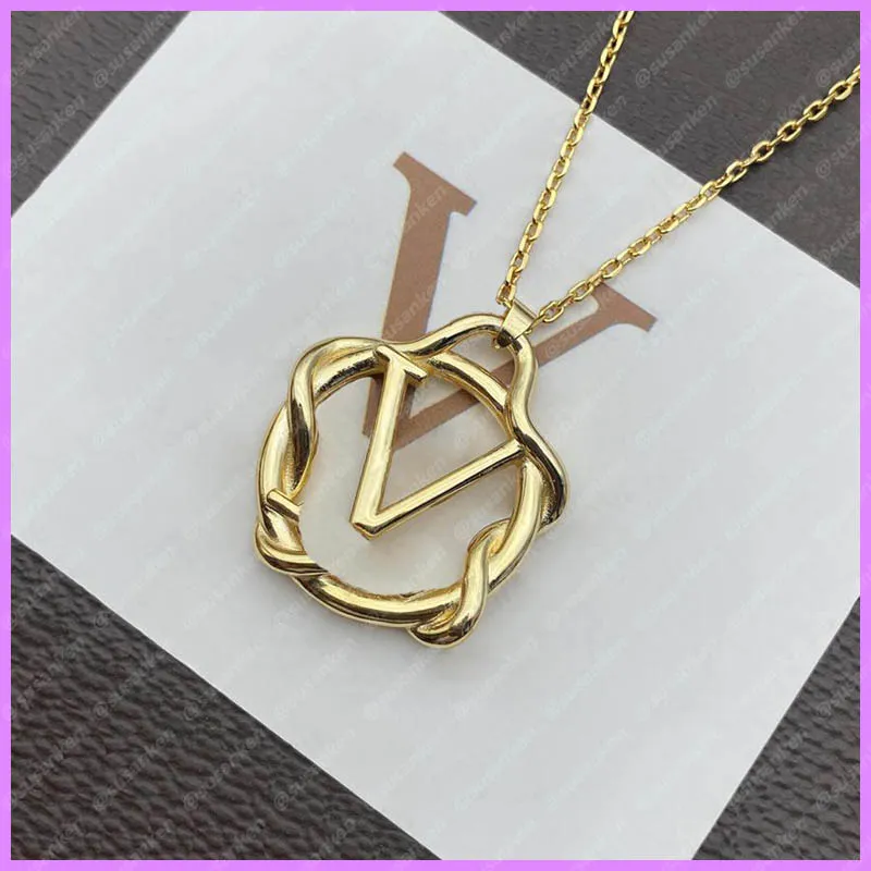 Nieuwe Designer Gouden Ketting Classic Kettingen Dames Mens Ontwerpers Sieraden Brieven Hanger Ketting Dames Casual Accessoires Groothandel D221212F