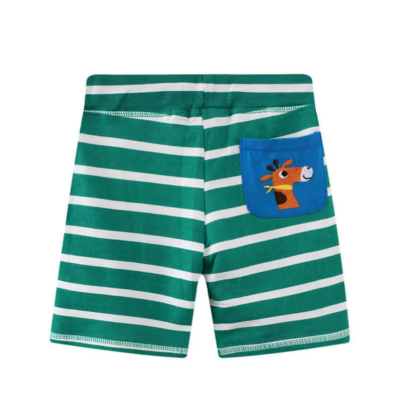 Jumping Metrów Moda Chłopiec Spodnie Dzieci Letnie Spodnie Dzieci Dla Baby Boys Sports Beach Loose Fajne Stripe Green 210529