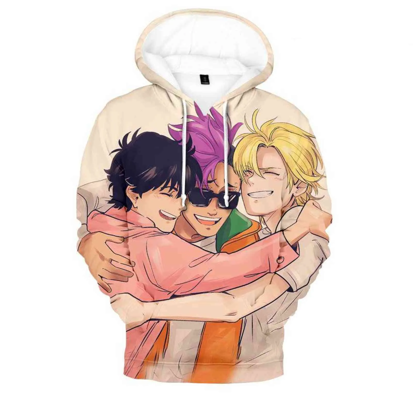 New Hot 3D Anime Banana Fish Hommes / Femmes Sweat à capuche Casual Mode Garçons et filles Sportswear Street Casual Sweatshirts surdimensionnés Y211118