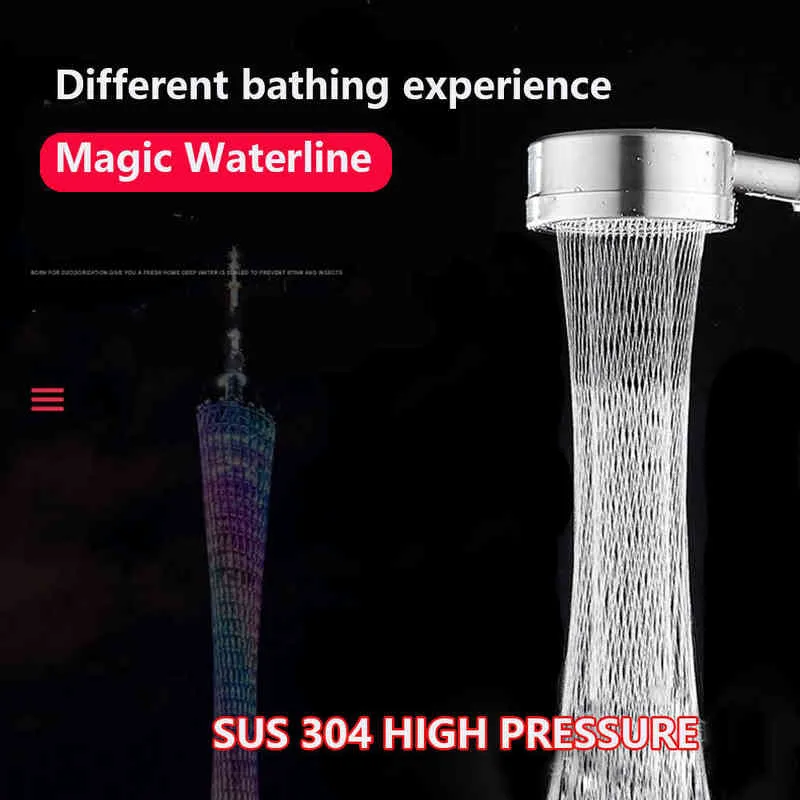 Brushed Stainless Steel Body High Pressure Round Water Saving Shower Head Bathroom Accessorie Universal Fitting H1209