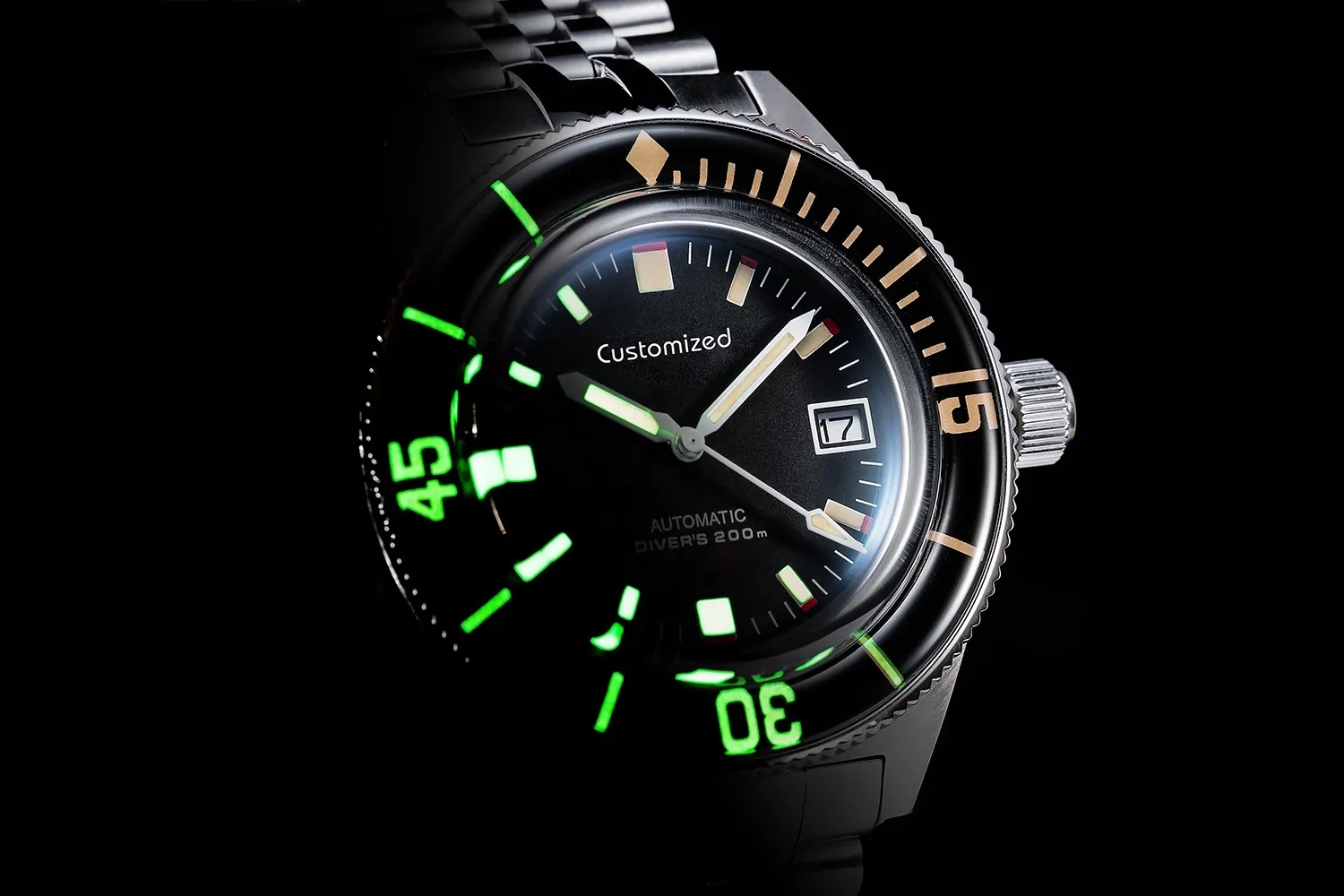 Hoogwaardige Fifty Fathoms Style duikers Automatisch Horloge Saffier Lichtgevende Bezel 20ATM Marine Polshorloge258K